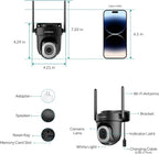 ZUMIMALL 5MP 5G WiFi Security Camera 2-Pack Black, 24/7 Recording, 360° PTZ Auto Tracking, Support SD Storage, Color Night Vision, AI Detection, 2-Way Talk, Compatible with Alexa & Cloud Edge