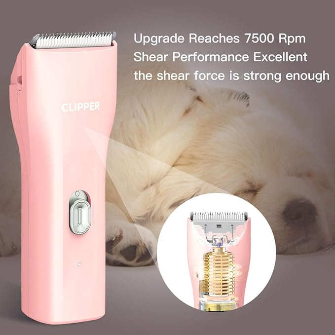 Dog Cat Home Hair Waterproof Clipper Portable Electric USB Rechargeable Pet Grooming Tools Low Noise Shaver Cordless Trimmer for Small and Large Pets