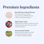 Honest Paws Dog Jerky Treats - All-Natural Jerky Dog Treats for Training Pets - Human Grade Bites - Real USA Chicken