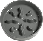 Ceramic Slow Feeder Dog Bowls Small Breed, 0.5 Cups Dog Food Dish for Fast Eaters, Puzzle Bowl for Small Dogs and Cats, 5.5 Inch-Grey