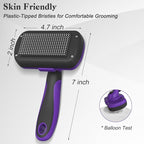 Swihauk Self Cleaning Slicker Brush for Dogs & Cats, Skin Friendly Pet Grooming for Shedding, Deshedding, and Hair Removal - Puppy Brush for Long Haired Pets, Pet Supplies, Purple