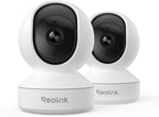 REOLINK Home Security Camera System, 4MP HD Plug-in Indoor WiFi 6 Pan Tilt Pet Camera, Baby Monitor, Night Vision, 2 Way Talk, Smart Human/Pet Detection, Local microSD Card Storage, E1(2 Pack)