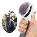 Cat Self Cleaning Slicker Brush, Pets Skin Friendly Grooming Brushes for Shedding Dogs Cats Hair Easy to Remove Loose Undercoat with Long or Short Hairs Pet Massage Tool for All Hair Type- UPGRADED