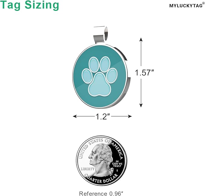 MYLUCKYTAG QR Code Dog ID Tags - Pet Online Profile - Scan QR Receive Instant Location Alert Email