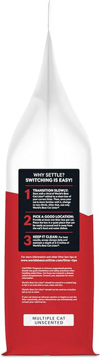 WORLD'S BEST CAT LITTER Multiple Cat Unscented, 8-Pounds - Natural Ingredients, Quick Clumping, Flushable, 99% Dust Free & Made in USA - Long-Lasting Odor Control & Easy Scooping