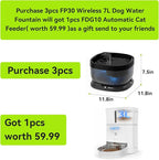 Wireless Dog Water Fountain,Battery Operated Dog Water Dispenser with Motion Sensor, 237 oz/ 7L Cordless Fountain Water Bowl 3 Work Modes for Large Dogs Cats Multi-Pets - FP30