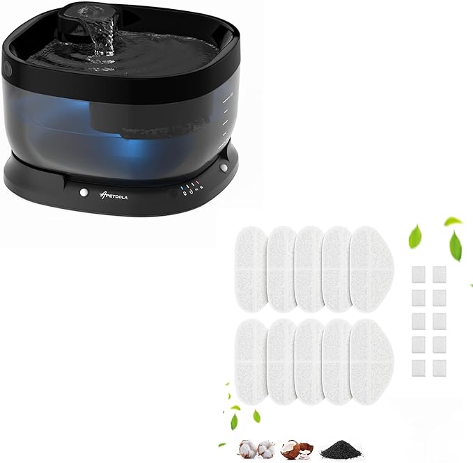 Wireless Dog Water Fountain with 11 Filter, Battery Operated Dog Water Dispenser with Motion Sensor, 237 oz/ 7L Cordless Fountain Water Bowl with 3 Work Modes (Replacement Filters for 2.5 Months)