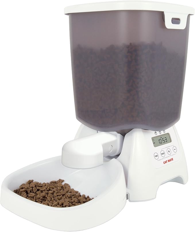 Cat Mate C3000 Automatic Dry Food 3-Meal Feeder, BPA Free for Cats & Small Dogs