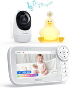 Madaz No WiFi Baby Monitor with Color Night Vision, 5" HD Display,1080P Pan Tilt Zoom Camera, Lullabies, Temperature Sensor, 2-Way Talk, 1000ft Range + Duck Night Light