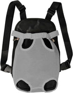 FEimaX Dog Carrier Backpack Pet Legs Out Front Cat Travel Bag, Adjustable Puppy Backpacks Carriers Hands-Free for Small Medium Dogs Cats Hiking Traveling Camping Daily Walking (X-Large, Grey)