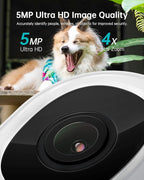 ZUMIMALL 5MP Security Camera Outdoor - 2.4G/5G WiFi, Wired Camera 24/7 Recording | AI Motion & Noise Detection, 360° Auto Tracking, Color Night Vision | IP66 Weatherproof, Alexa Compatible