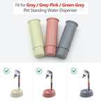 NACOCO Pet Standing Water Dispenser - Cat Dog Standing Bowl with Detachable Pole Automatically Feeding Water Height Adjustable(Grey/Grey Pink/Green Grey Adjustable Rods)