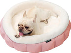 BALANCE Round Cat Beds for Indoor Cats - Donut Dog Bed for Medium Dogs, Washable Medium Pet Bed, Round Fluffy Plush Faux Fur Cat Bed with Anti-Slip Bottom