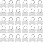 MECCANIXITY Bone Shaped Dog Tag Pet ID Tags, 38mmx25mm/1.5" x1 Metal Silver Tone Blank Dog Tags Cat Tags with Ring for Dog Cat, Pendant Crafts, Pack of 30