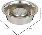 Neater Pet Brands Stainless Steel Slow Feed Dog Bowl for Fast Eating Medium Breed, Metal Slow Feeder Dog Bowl Fits in Medium Neater Feeder Deluxe, for Puppy or Dogs (19-40 lbs), 1 Cup Food Capacity