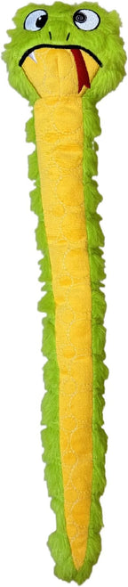Bite Force -Durable & Strong Dog Toy Slither The Snake with Squeaker, Kevlar-Reinforced for Aggressive Chewers for Small Medium Large Dogs - Green.