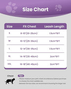 FAYOGOO Cat Harness, Cat Leash and Harness Set for Walking Escape Proof, Harness for Small Cats/Small Dogs, Large Kitten/Puppy Harness and Leash, Harness for Cats S-XXL(Modern Violet, X-Large)