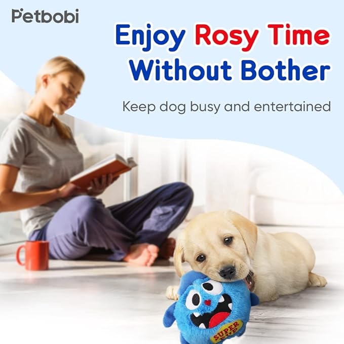 Petbobi Upgrade Dog Toys Interactive Monster Plush Ball Shake Squeak Crazy Bouncer Toy Exercise Electronic Toy for Puppy Motorized Entertainment for Pets