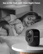 COCOCAM 2K Indoor Pan/Tilt Security Camera with 5200mAh Battery, WiFi Camera,Wireless for Baby Monitor/Pet/Home Security, AI Recognition, PIR Human Detection, 2.4G WiFi (Black)