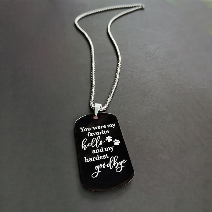 Funnylife Custom Pet Memorial Necklace - Dog Loss Gift - Sympathy for Pet Loss