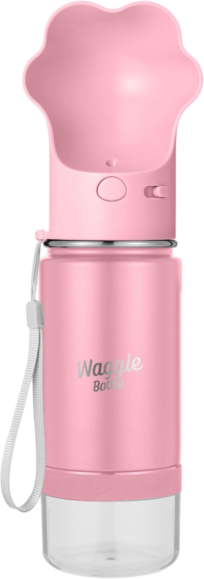 Stainless Steel Dog Travel Water Bottle, Vacuum Insulated Portable Dog Water Dispenser, Drink Cup and Snack Container On The Go, Outdoor Walking, Hiking, Travel (Pink)