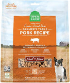 Open Farm, Freeze Dried Raw Dog Food, Morsels with 95% Meat, Organs & Bone, Organic Produce & Superfoods, Complete Meal or Freeze Dried Dog Food Topper, Pork Recipe, 22oz Bag