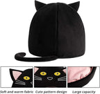 Hollypet Cozy Pet Bed Warm Cave Nest Sleeping Bed Kitty Shape Puppy House for Cats, 17 x 17 inches, Black
