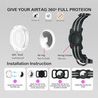 Reflective Dog Collar with Apple AirTag Holder & QR Code Pet ID Tag,Soft Nylon Adjustable Dog Tracker Collar with Safety Lock for Small Dogs(Black, S)