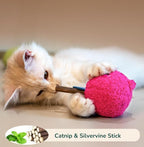 Durable and lnteractive Cat Teething Stick Toys: Chewing Stick, Grinding Teeth Rod, and chewable Cat Doll for Your Pet's Entertainment (Red)