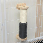 haozaikeji Cat Scratching Post for Crate Cage, Cage Mount Cat Scratcher Cage Scratcher Pole Natural Sisal Cat Scratching Post with Self Groomer and Massager for Indoor Cats Kitten