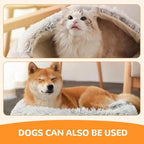 Cat Nest Bed, 2026 New Cat Beds for Indoor Cats, Portable Fluffy Pet Bed, Durable Covered Cats Bed for Indoor Use, Soft Puppy Dog Beds for Pet Owners (Coffee, Large)