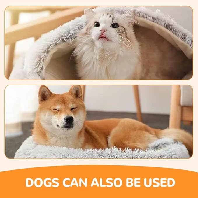 Cat Nest Bed, 2026 New Cat Beds for Indoor Cats, Portable Fluffy Pet Bed, Durable Covered Cats Bed for Indoor Use, Soft Puppy Dog Beds for Pet Owners (Pink, Large)