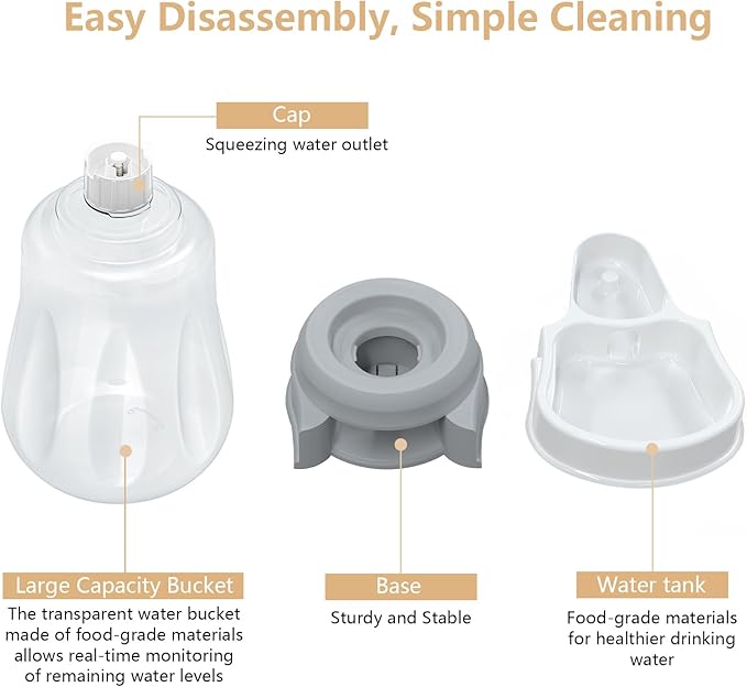 1.58 Gallon Automatic Dog Water Bowl Dispenser, Large Capacity Water Feeder for Cats and Dogs, BPA-Free, 1.58 Gallon Grey