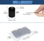 Fesorsi 25 Pcs Aluminum Tags for Engraving,Rectangle Stamping Blanks Tags,Black Military Dog Tags,Anodized Blank Metal Tags,Personalized Pet Dog ID Tags Blank with Hole DIY Pendants Decorative Craft