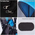 Sunny Sonny Foldable Jogger Pet Stroller with Weather Cover Storage Basket Pet Travel Carrier for S/M Dogs Cats up to 33lbs (Black)