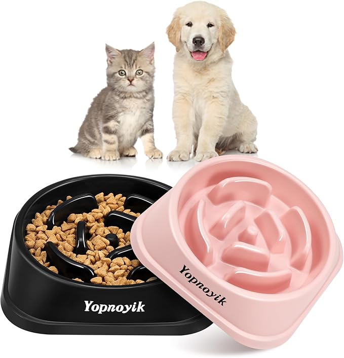 Slow Feeder Dog Bowls 2PCS, Anti-Choking Puzzle for Small Breeds