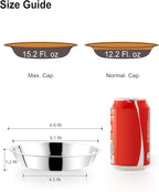 VENTION Small Shallow Cat Food Bowls, Outer Dia. 6.6 in Whisker Fatigue Cat Bowl, Stainless Steel Cat Food Dish for Indoor Cats, Set of 2 Replacement Cat Bowls for Raised Station(15.2 Fl.oz)