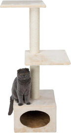 TRIXIE Badalona 43" Cat Tree, 3-Level Sisal Cat Scratcher, Plush Covered Cat Condo with, Removable Cushions, Cat Bed