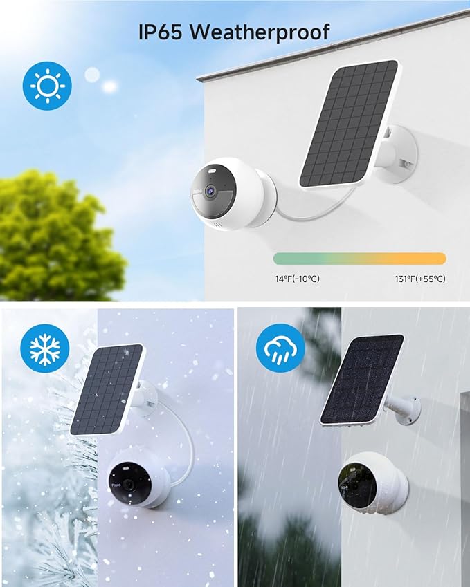 Noorio Solar Security Cameras Wireless Outdoor, 1080P Battery Powered Magnetic Outdoor Camera with AI Motion Detection, 2.4G WiFi Home Security Camera Color Night Vision, 32GB Local Storage