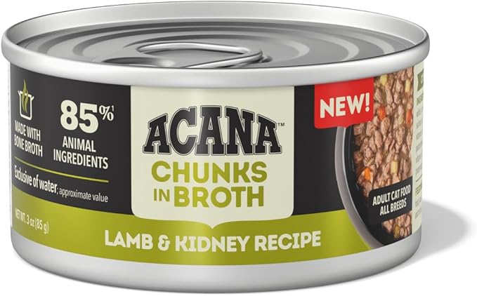ACANA Chunks in Broth Wet Cat Food Lamb & Kidney Recipe 3oz Cans (12 Count)