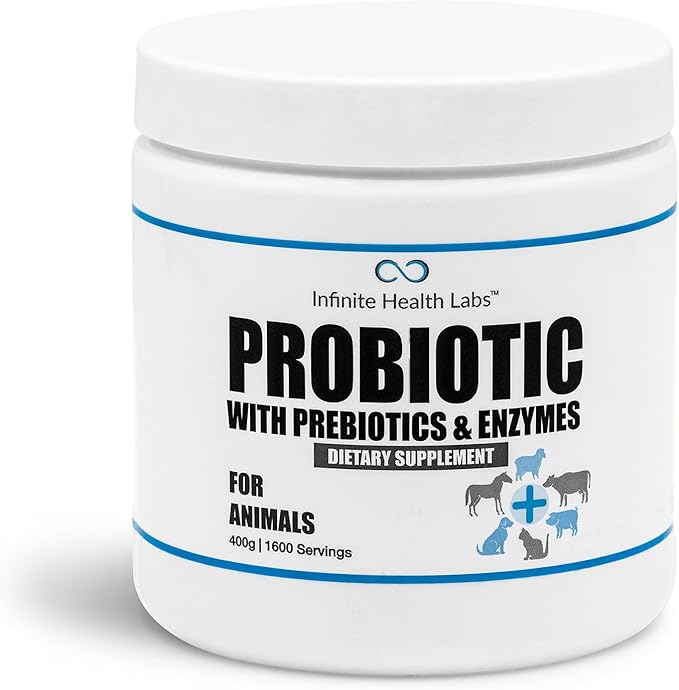 Probiotics for Dogs and Cats - Vet Formulated Pet Prebiotic & Enzyme Powder for Digestive, Gut & Immune Health - 1600 Servings (400 g)