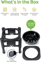 Pawque Elevated Slow Feeder Bowls - Adjustable Raised Dog & Cat Bowl with 3 Heights (6.1", 7.7", 9.3") for Medium & Small Pets, Mess Proof & Non-Slip Dish Feeder
