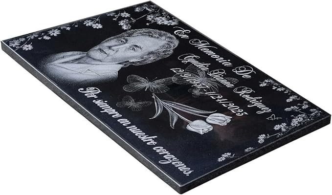 16x8 Granite Gravestone Memorial plaques for Outdoors,Cemetery headstones for Graves,Grave Markers for Cemetery for Humans，Cemetery Tombstone Marker,Grave Stones for Humans