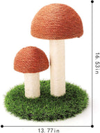 PowerKing Mushroom Cat Scratching Post, 15 x12 Inches Claw Scratching Post for Kitty, Natural Sisal Cat Scratchers Pole, Cat Interactive Toys, Cat Tree Tower (Brown)