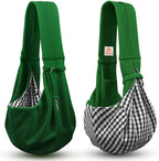 Tomkas Small Dog Sling Carrier - Classic Pocket & Classic Strap - for 3-10 lbs Pets(Emerald Green)