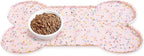 Dog Food Mat Anti-Slip Silicone Dog Bowl Mat Thicker Pet Placemat Waterproof Cat Feeder Pad with Raised Edge Puppy Kitten Feeding Mats Suitable Small Medium-Sized Dogs Cats Eating Tray