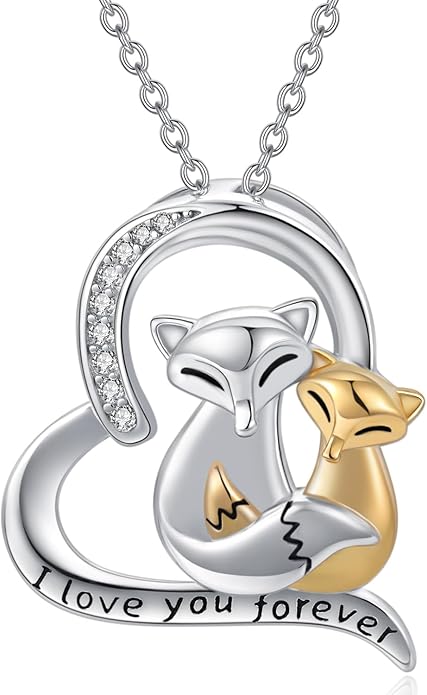 Black Cat/Fox/Owl/Panda/Butterfly/Cat/Dog Paw Print/Mushroom for Women Sterling Silver Animal Pendant Necklace Jewelry Christmas Birthday Gifts for Couples Sisters