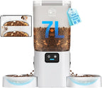5G WiFi Automatic Cat Feeder with Two HD Camera: 7L Automatic Dog Feeder with Night Vision, Auto Cat Food Dispenser for Multiple Pet, Detachable for Easy Cleaning - 29 Cup
