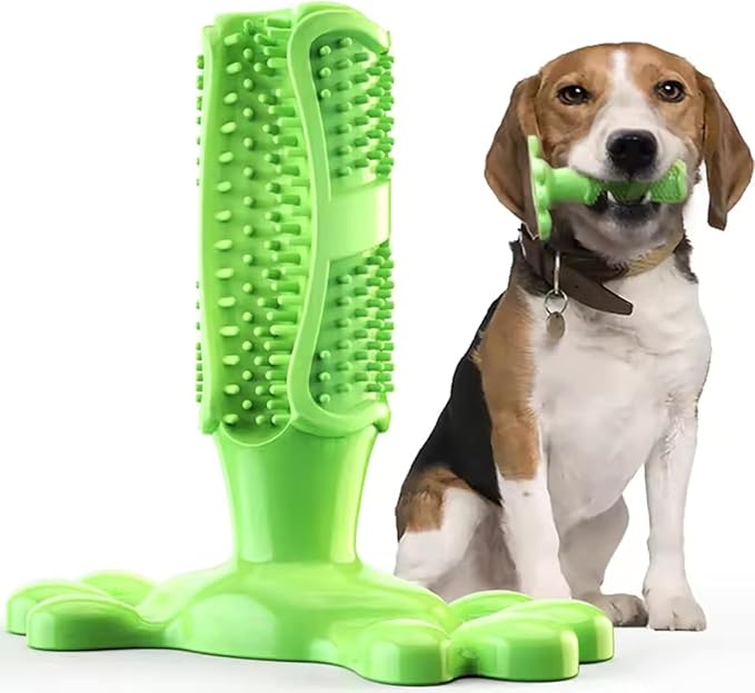 Chew Toy for Dog Toothbrush Stick Dog Toys for Aggressive Chewers Interactive Toys Treats Tough Toy to Keep Them Busy Chew for Small Dogs (Green, L)
