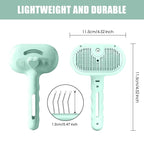 3-in-1 Pet Steam Brush, Grooming Comb with Water Tank for Cats and Dogs, Long and Short Hair (Green)